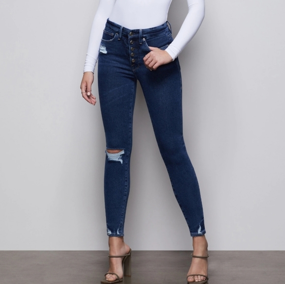 Good American Denim - Good American good Waist distressed ankle jeans